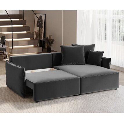 Minkštas kampinis sofa LEON su miego funkcija ir patalynės dėže Kampo pusė: Dešinė, Spalvos: Tiffany 18 3