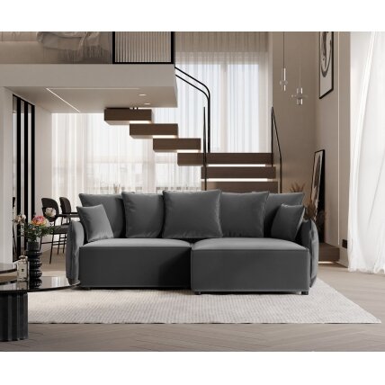 Minkštas kampinis sofa LEON su miego funkcija ir patalynės dėže Kampo pusė: Dešinė, Spalvos: Tiffany 18 4