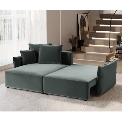 Minkštas kampinis sofa LEON su miego funkcija ir patalynės dėže Kampo pusė: Kairė, Spalvos: Tiffany 12 3 Minkštas kampinis sofa LEON su miego funkcija ir patalynės dėže Kampo pusė: Kairė, Spalvos: Tiffany 12 3
