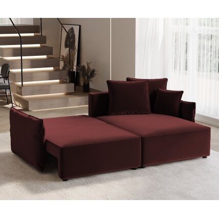 Minkštas kampinis sofa LEON su miego funkcija ir patalynės dėže Kampo pusė: dešinė, Spalvos: Tiffany 32 2