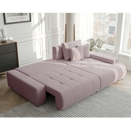 Minkštas kampinis sofa NIKO su miego funkcija ir daiktadėže Kampo pusė: dešinė, Spalvos: Monolith 62 (pudrinė rožinė) 2 Minkštas kampinis sofa NIKO su miego funkcija ir daiktadėže Kampo pusė: dešinė, Spalvos: Monolith 62 (pudrinė rožinė) 2