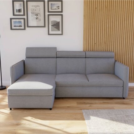 Minkštas kampinis sofa su reguliuojamu atlošu BENI Spalvos: Soro 90 (Pilka) 2 Minkštas kampinis sofa su reguliuojamu atlošu BENI Spalvos: Soro 90 (Pilka) 2
