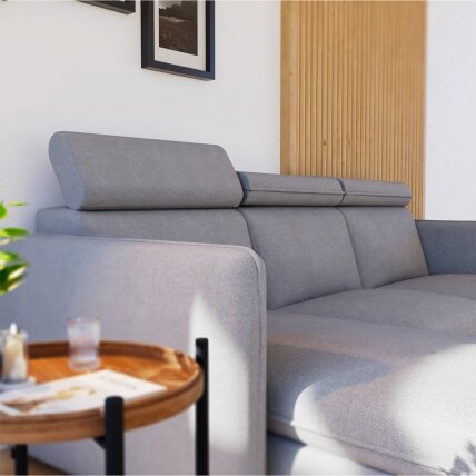 Minkštas kampinis sofa su reguliuojamu atlošu BENI Spalvos: Soro 90 (Pilka) 4 Minkštas kampinis sofa su reguliuojamu atlošu BENI Spalvos: Soro 90 (Pilka) 4