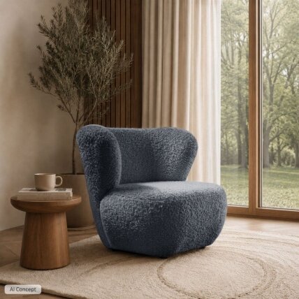 Minkštas fotelis ARLO LOUNGE, modernus poilsio fotelis, Juodas 5