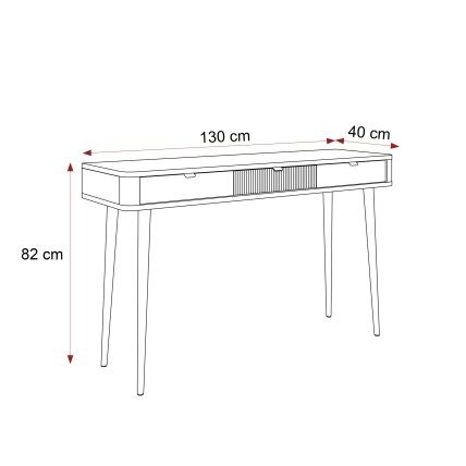 Konsolinis tualetinis staliukas NAVANI 130 cm su stalčiais Spalvos: kašmyras + pilkas akmuo 7