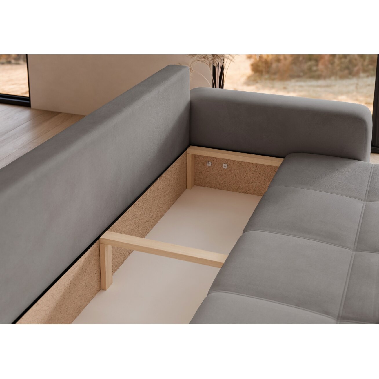 Trivietė išskleidžiama sofa PEDRO su patalynės dėže Spalvos: Manila 16 (Pilka) 3 Trivietė išskleidžiama sofa PEDRO su patalynės dėže Spalvos: Manila 16 (Pilka) 3