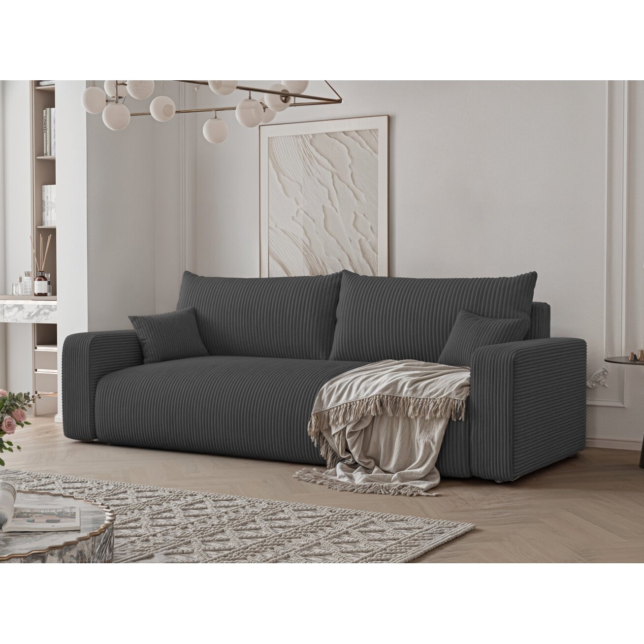 Trivietė sofa-lova PIANO Spalvos: Poso 34 (tamsiai pilka) 3 Trivietė sofa-lova PIANO Spalvos: Poso 34 (tamsiai pilka) 3