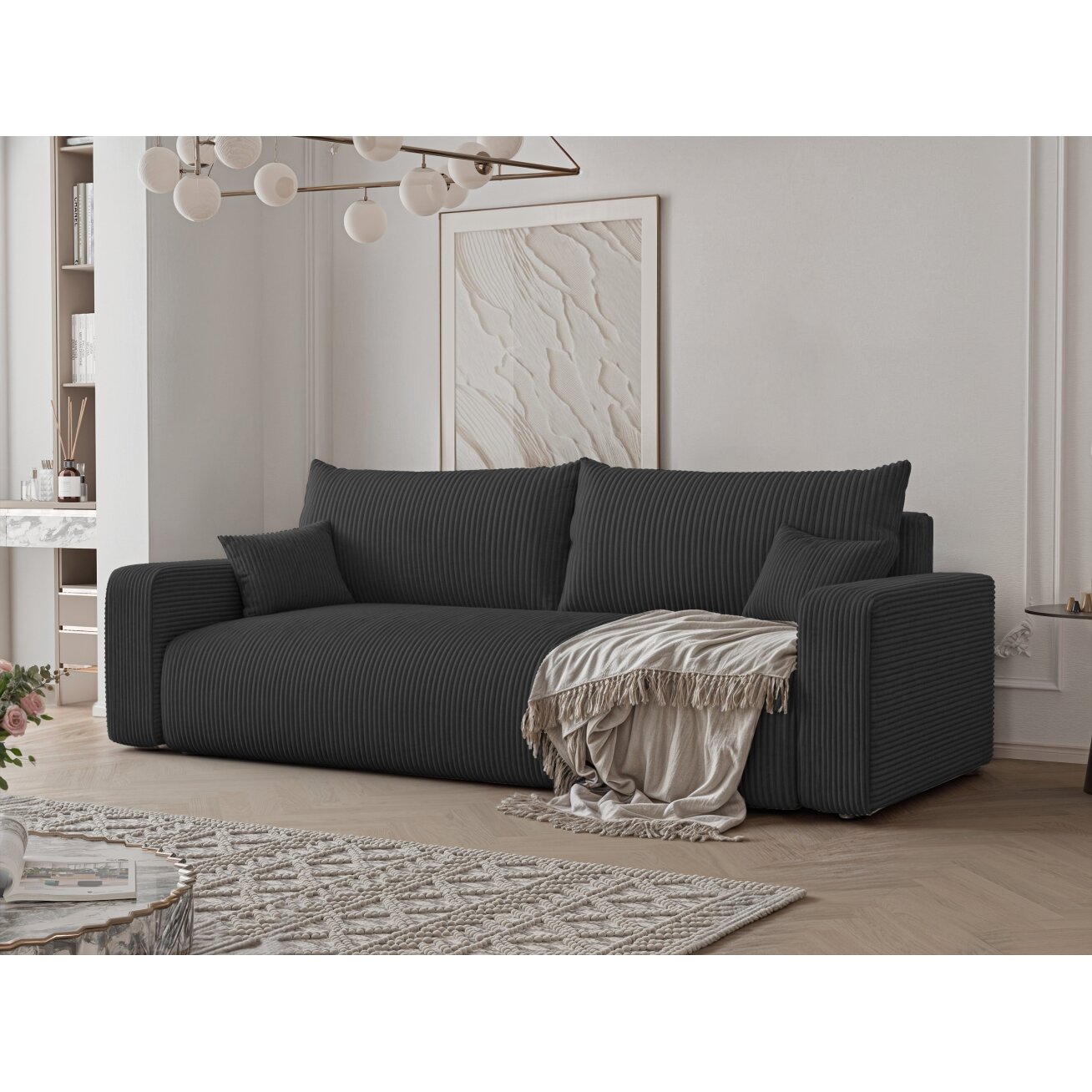 Trivietė sofa su miego funkcija PIANO Spalvos: Poso 135 (antracitas) 4 Trivietė sofa su miego funkcija PIANO Spalvos: Poso 135 (antracitas) 4
