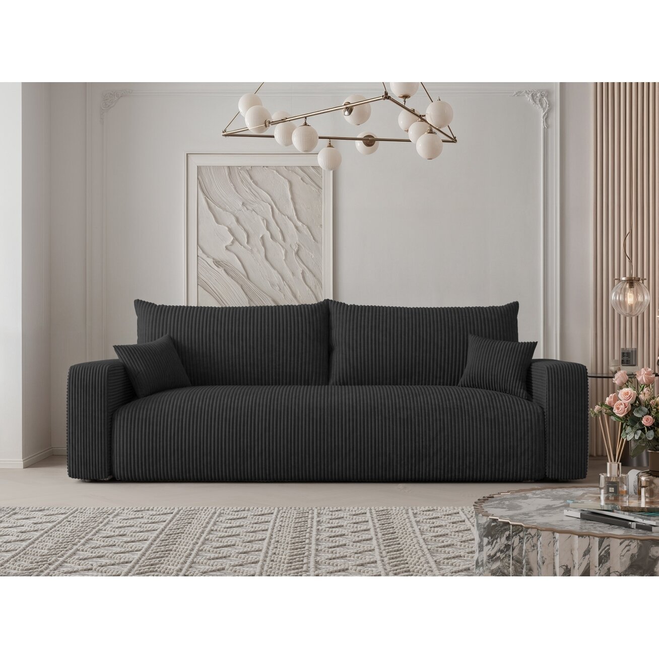 Trivietė sofa su miego funkcija PIANO Spalvos: Poso 135 (antracitas) 5 Trivietė sofa su miego funkcija PIANO Spalvos: Poso 135 (antracitas) 5