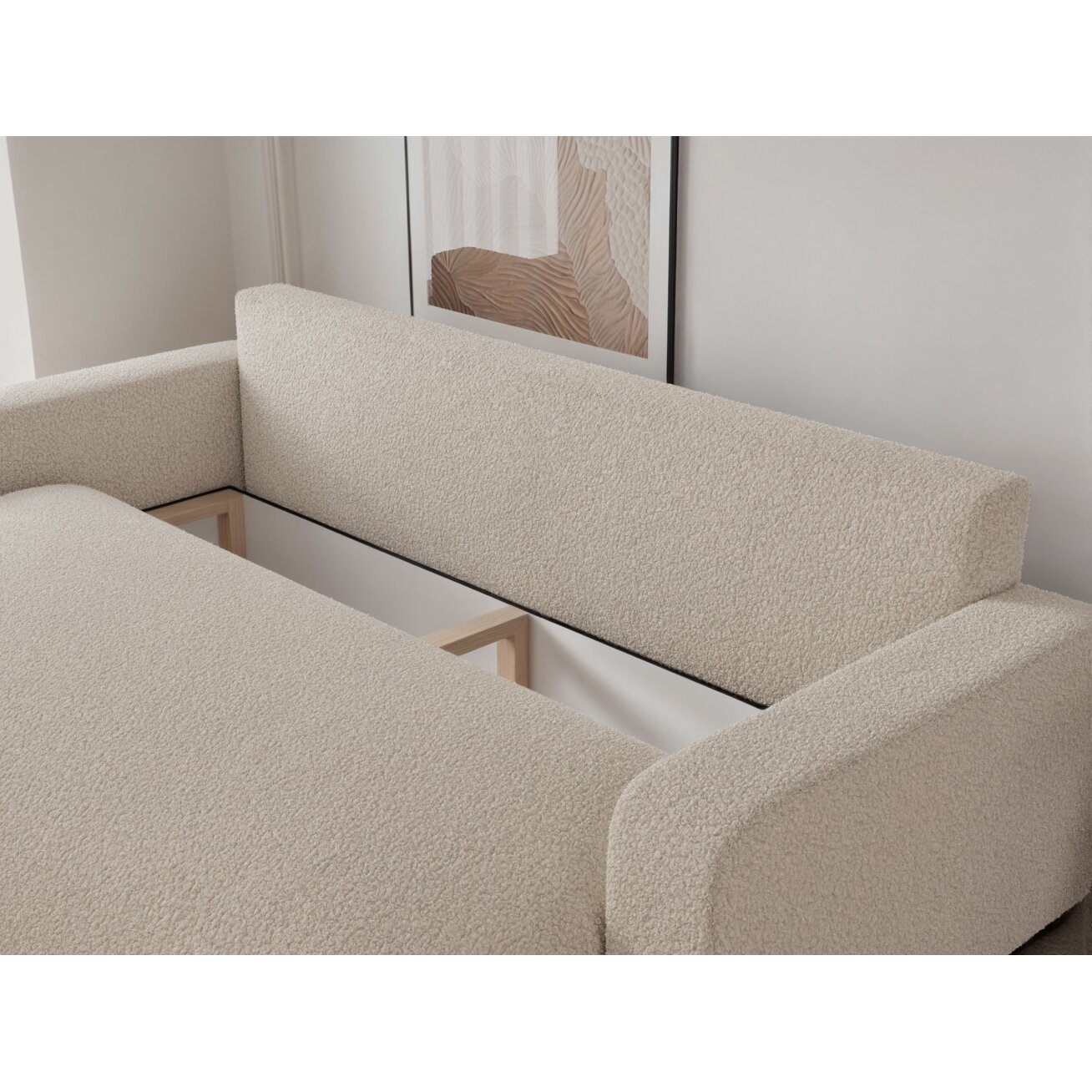 Trivietė sofa su miego funkcija PIANO Spalvos: Boucle C1 (Kreminė) 6 Trivietė sofa su miego funkcija PIANO Spalvos: Boucle C1 (Kreminė) 6