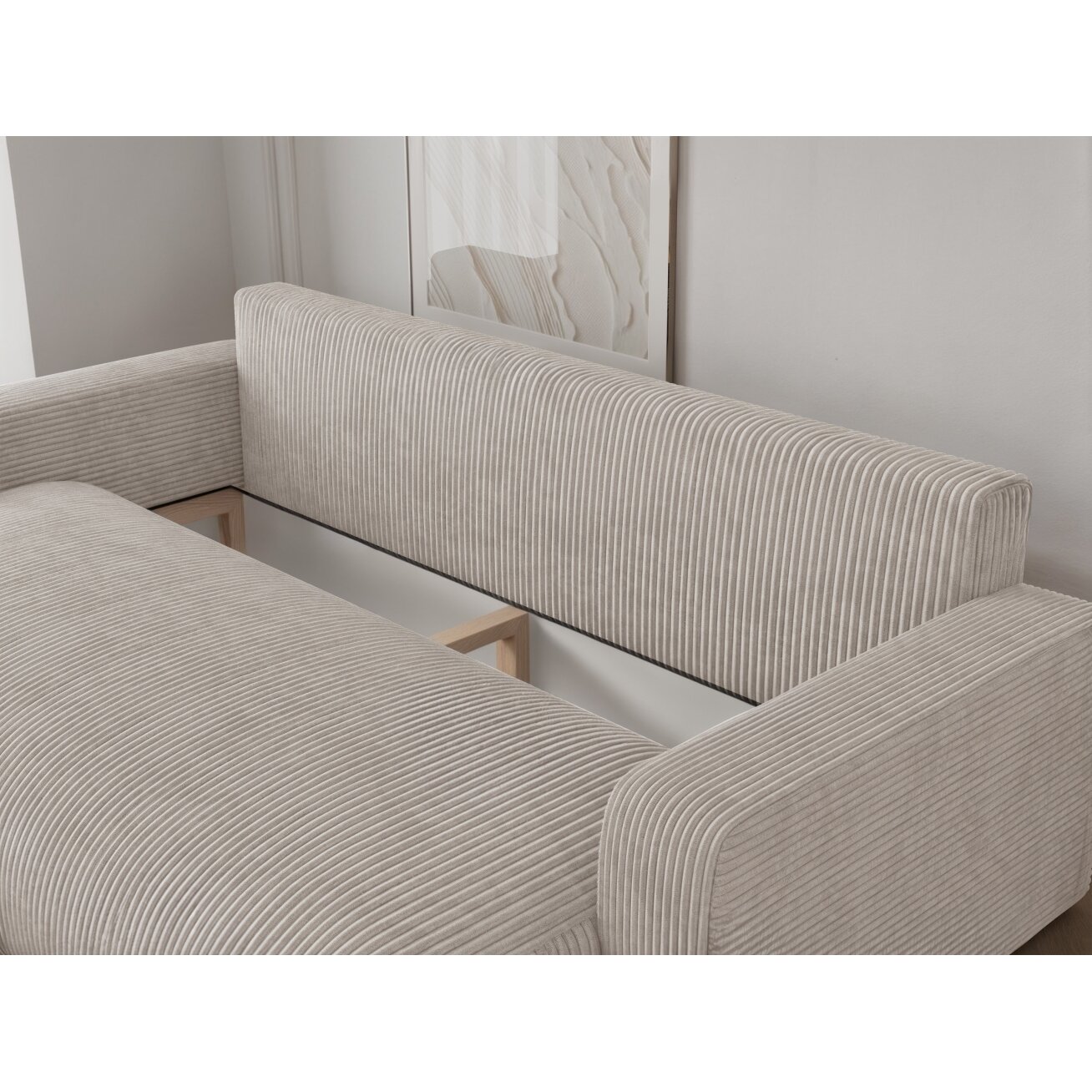 Trivietė sofa su miego funkcija PIANO Spalvos: Poso 100 (Kreminė) 2