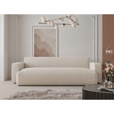 Trivietė sofa su miego funkcija PIANO Spalvos: Boucle C1 (Kreminė)