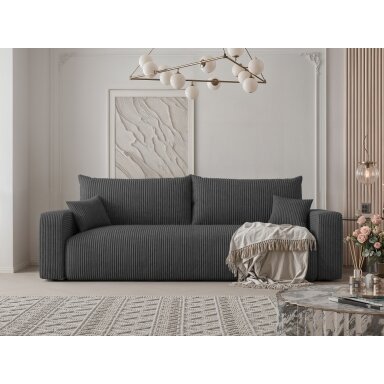 Trivietė sofa-lova PIANO Spalvos: Poso 34 (tamsiai pilka)