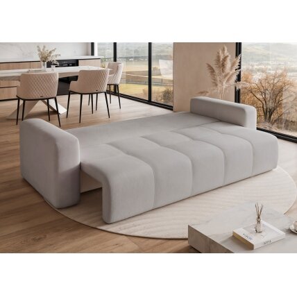 Trivietė išskleidžiama sofa PEDRO su patalynės dėže Spalvos: Manila 15 (šviesiai pilka) 1