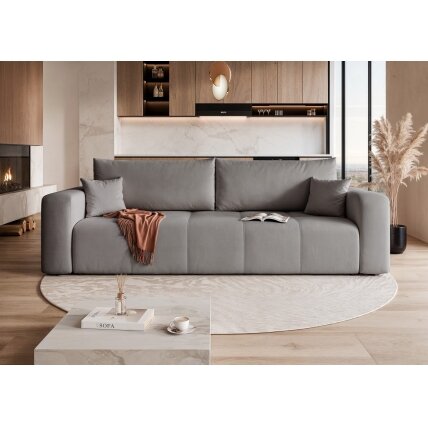 Trivietė išskleidžiama sofa PEDRO su patalynės dėže Spalvos: Manila 16 (Pilka) Trivietė išskleidžiama sofa PEDRO su patalynės dėže Spalvos: Manila 16 (Pilka)