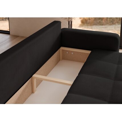Trivietė išskleidžiama sofa PEDRO su patalynės dėže Spalvos: Manila 18 (Juoda) 3 Trivietė išskleidžiama sofa PEDRO su patalynės dėže Spalvos: Manila 18 (Juoda) 3