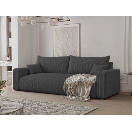 Trivietė sofa-lova PIANO Spalvos: Poso 34 (tamsiai pilka) 3