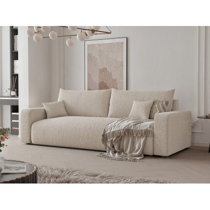 Trivietė sofa su miego funkcija PIANO Spalvos: Boucle C1 (Kreminė) 3 Trivietė sofa su miego funkcija PIANO Spalvos: Boucle C1 (Kreminė) 3