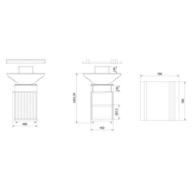 Ugniakuras Quadrum grill vertical