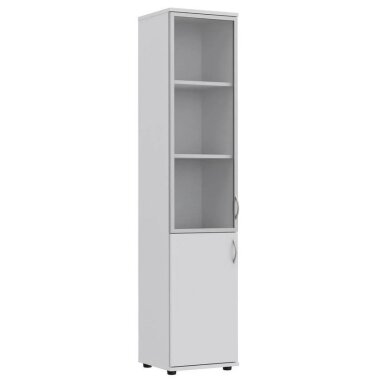 Uždara biuro spinta su vitrina S21 White