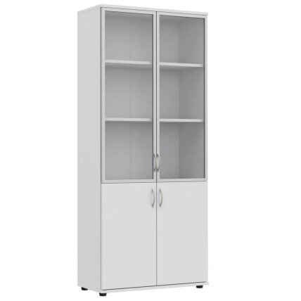 Uždara spinta su stiklinėmis durelėmis S7 White Uždara spinta su stiklinėmis durelėmis S7 White