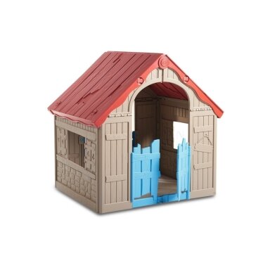 Vaikų namelis FOLDABLE PLAYHOUSE red/beige/blue