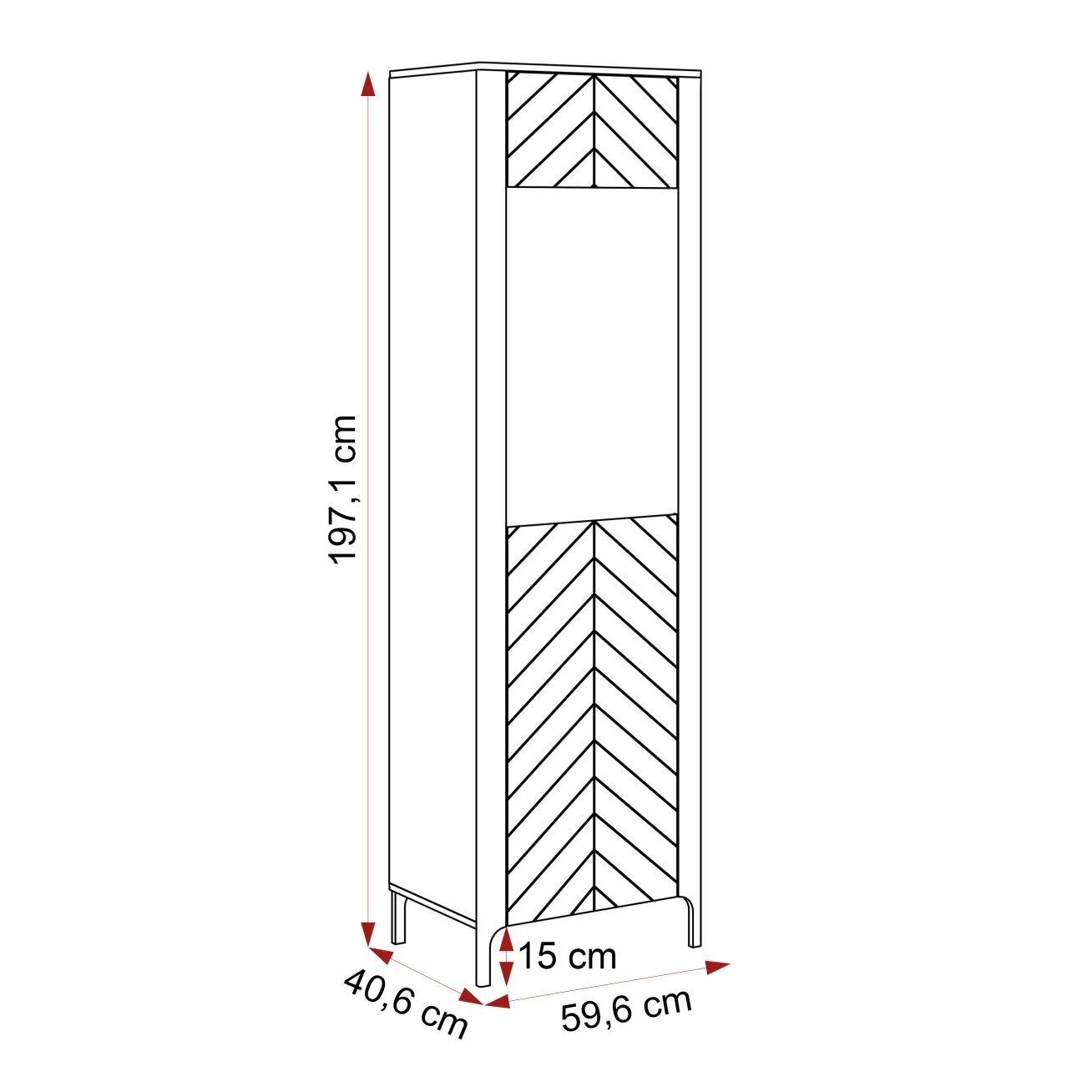 Aukšta siaura vitrina LORIEN 60 cm Spalva: kašmyras 6