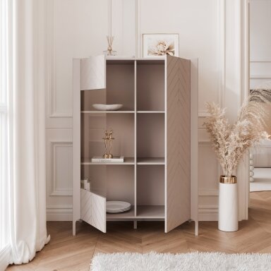 Plati dviejų durų vitrina LORIEN 103 cm Spalvos: Kašmyras