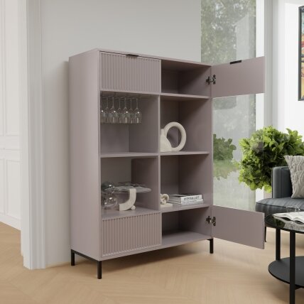 Plati vitrina WAVE 105 cm Spalva: Kašmyras 1