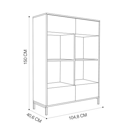 Plati vitrina WAVE 105 cm Spalva: Indigo (tamsiai mėlyna) 3