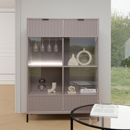 Plati vitrina WAVE 105 cm Spalva: Kašmyras 2