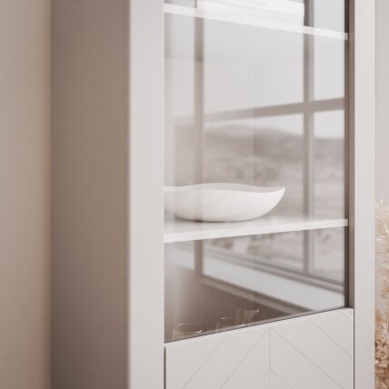 Aukšta siaura vitrina LORIEN 60 cm Spalva: kašmyras 3