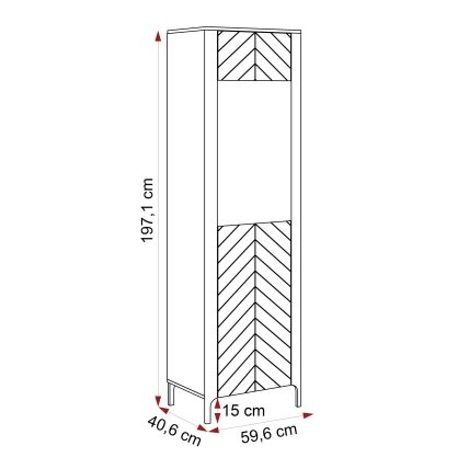 Aukšta siaura vitrina LORIEN 60 cm Spalva: kašmyras 6 Aukšta siaura vitrina LORIEN 60 cm Spalva: kašmyras 6