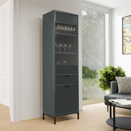 Aukšta vitrina WAVE Spalvos: Greenstone (žalia)