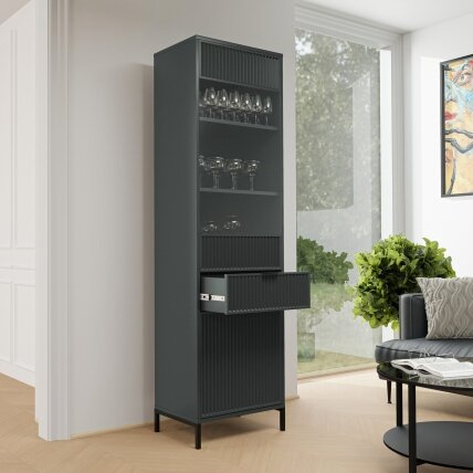 Aukšta vitrina WAVE Spalvos: Greenstone (žalia) 3